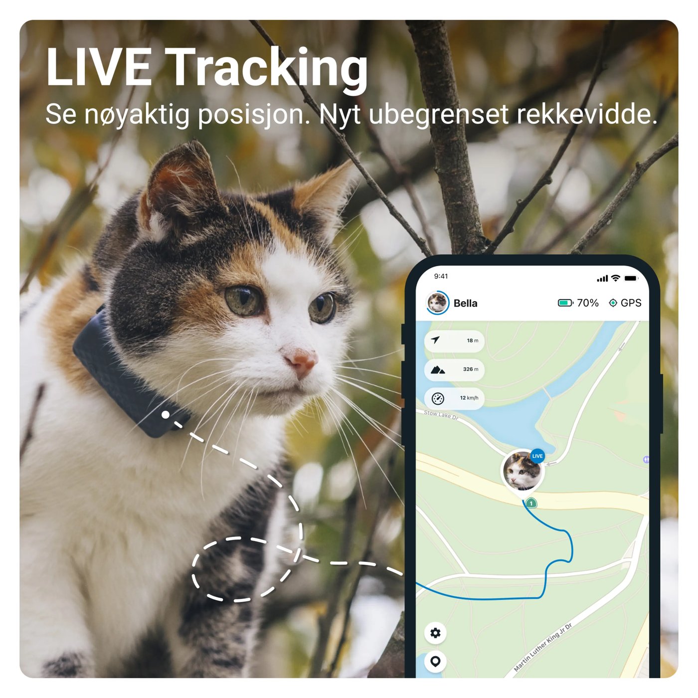 Tractive CAT Mini – GPS-tracker og helseovervåking for katt