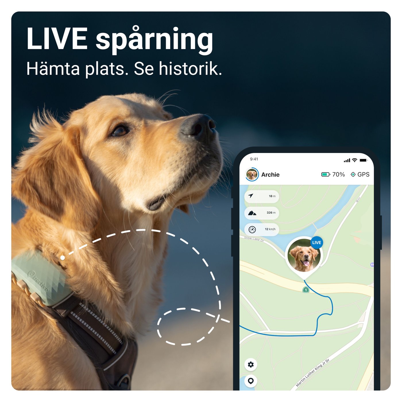 Tractive DOG XL GPS-tracker för hund