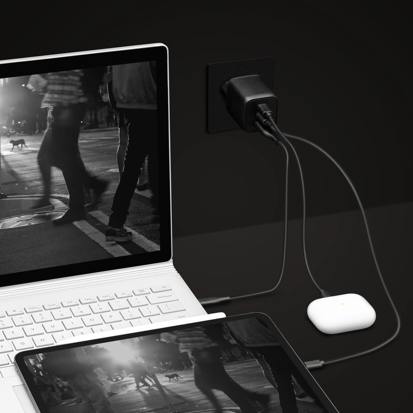 Linocell Premium GaN USB-C lader med PD 65 W Svart