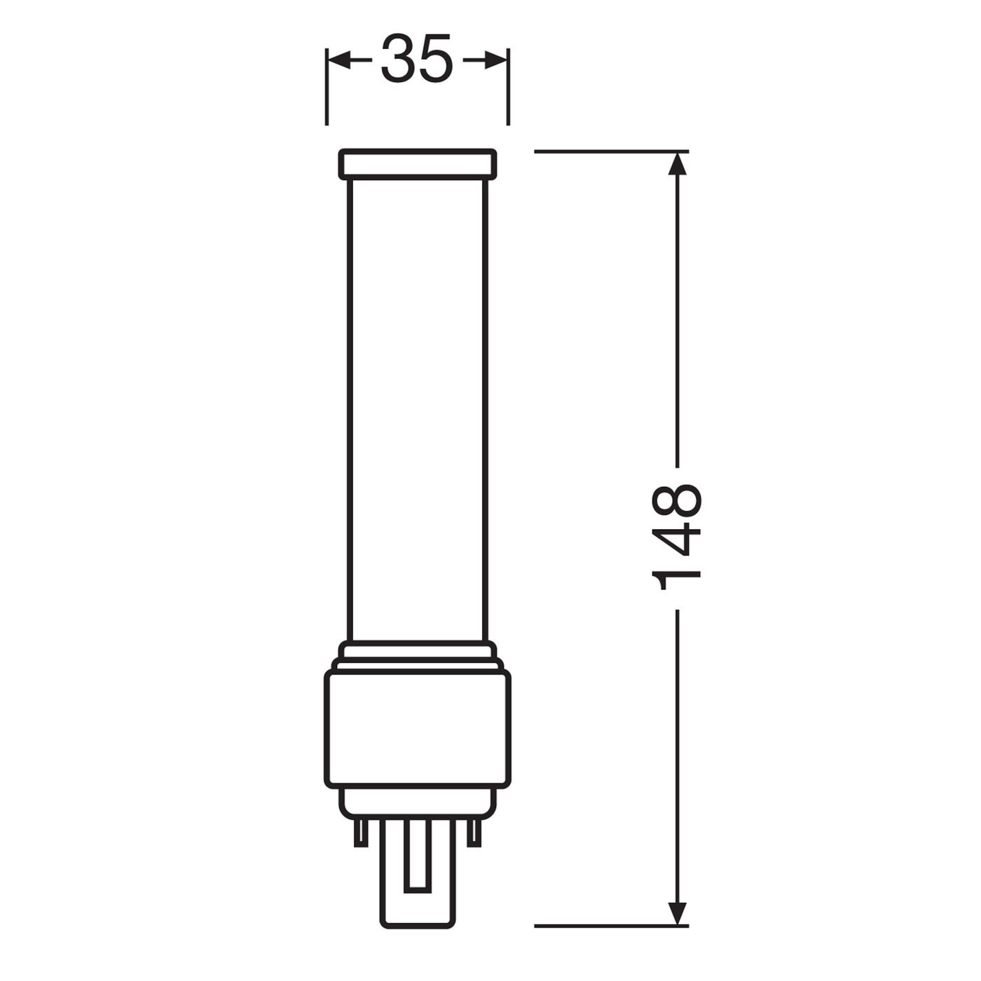 Osram LED-kompaktlysrör G24D 700 lm