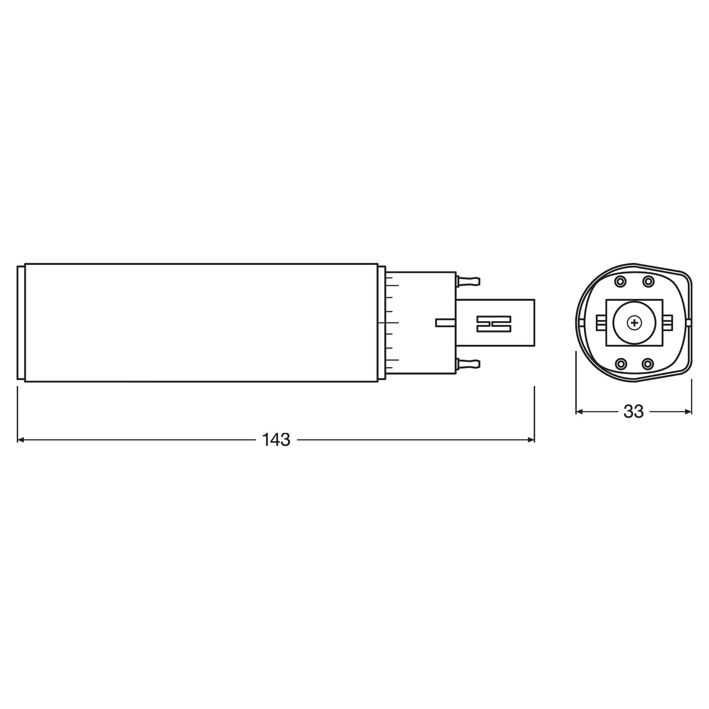 Osram LED-kompaktlysrör G24Q 600 lm