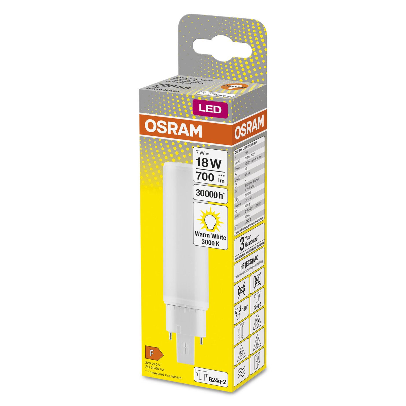 Osram LED-kompaktlysrör G24Q 700 lm