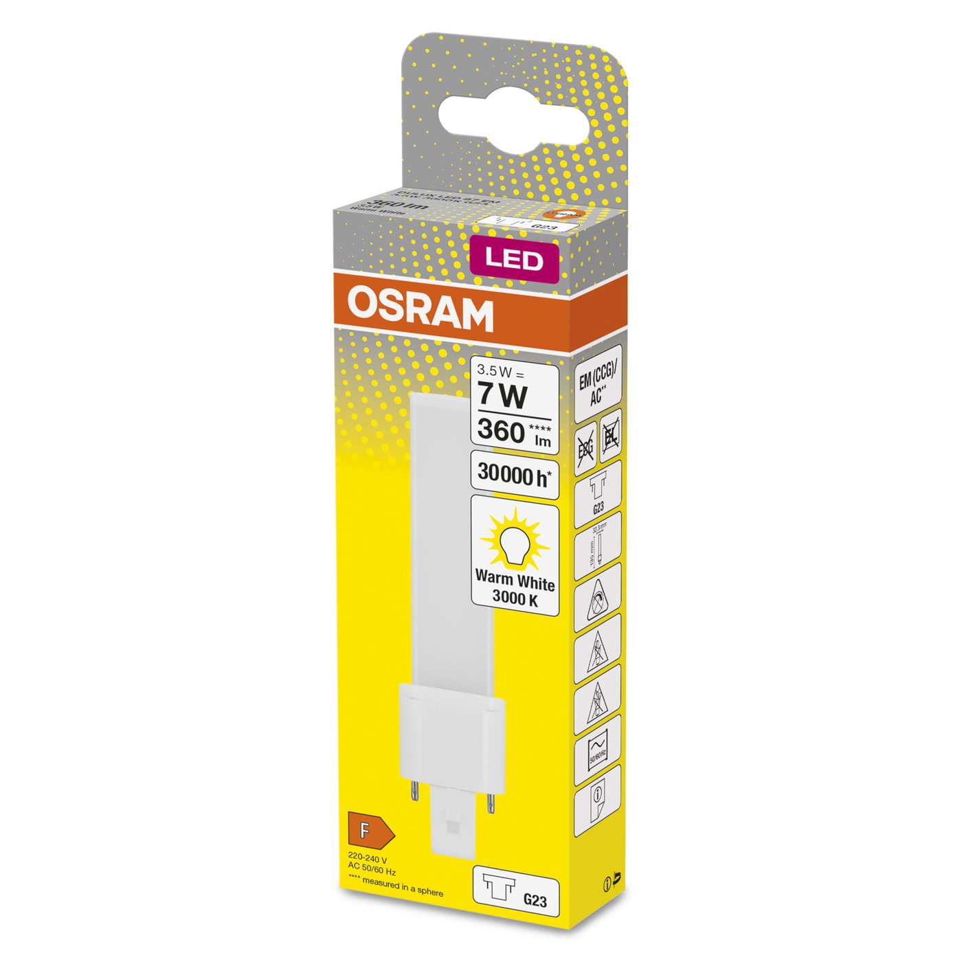 Osram LED-kompaktlysrör G23 360 lm