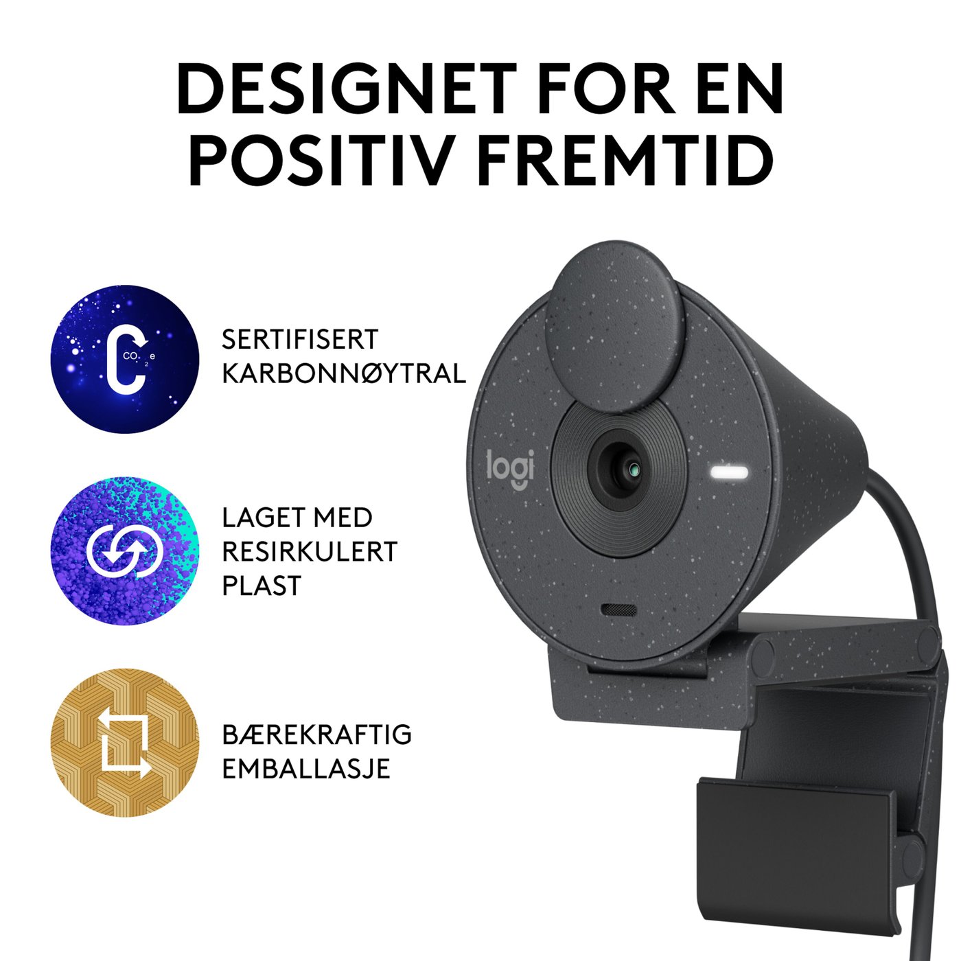 Logitech Brio 300 Webkamera med USB-C