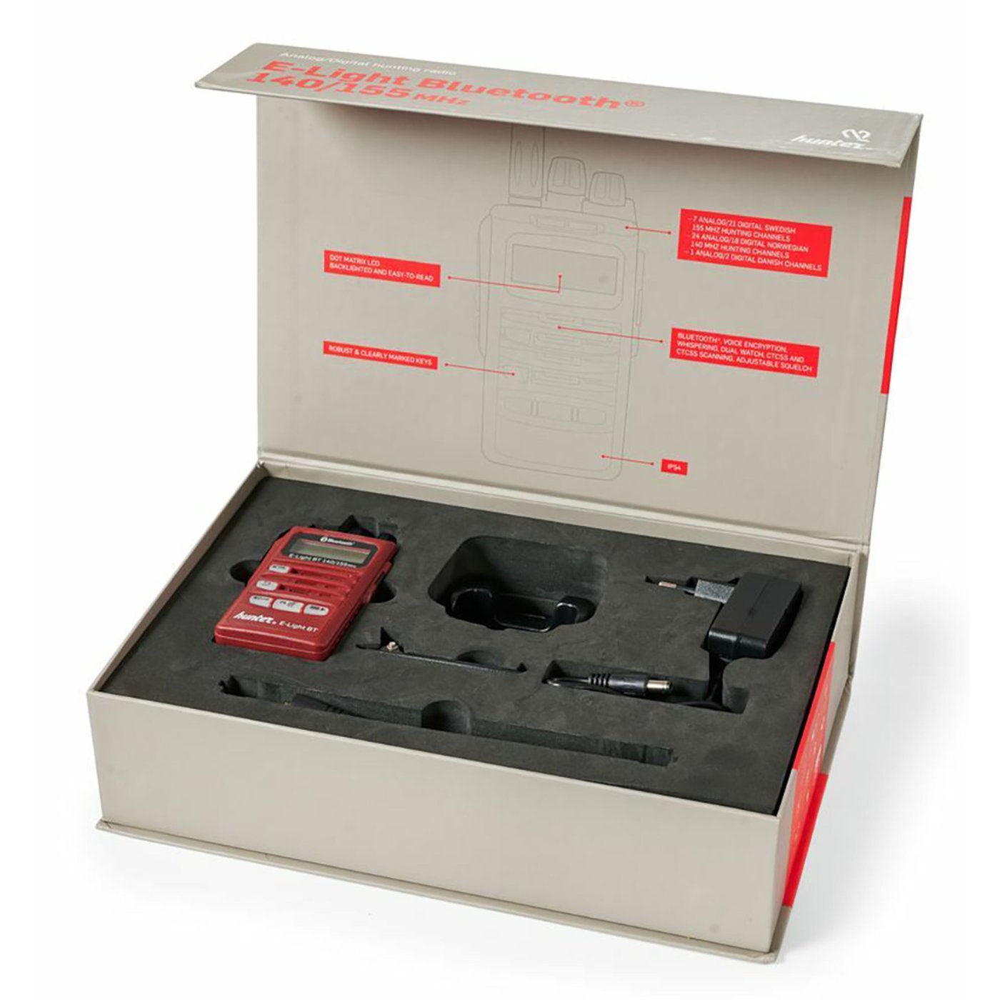 Hunter E-Light BT Jaktradio 140/155 MHz