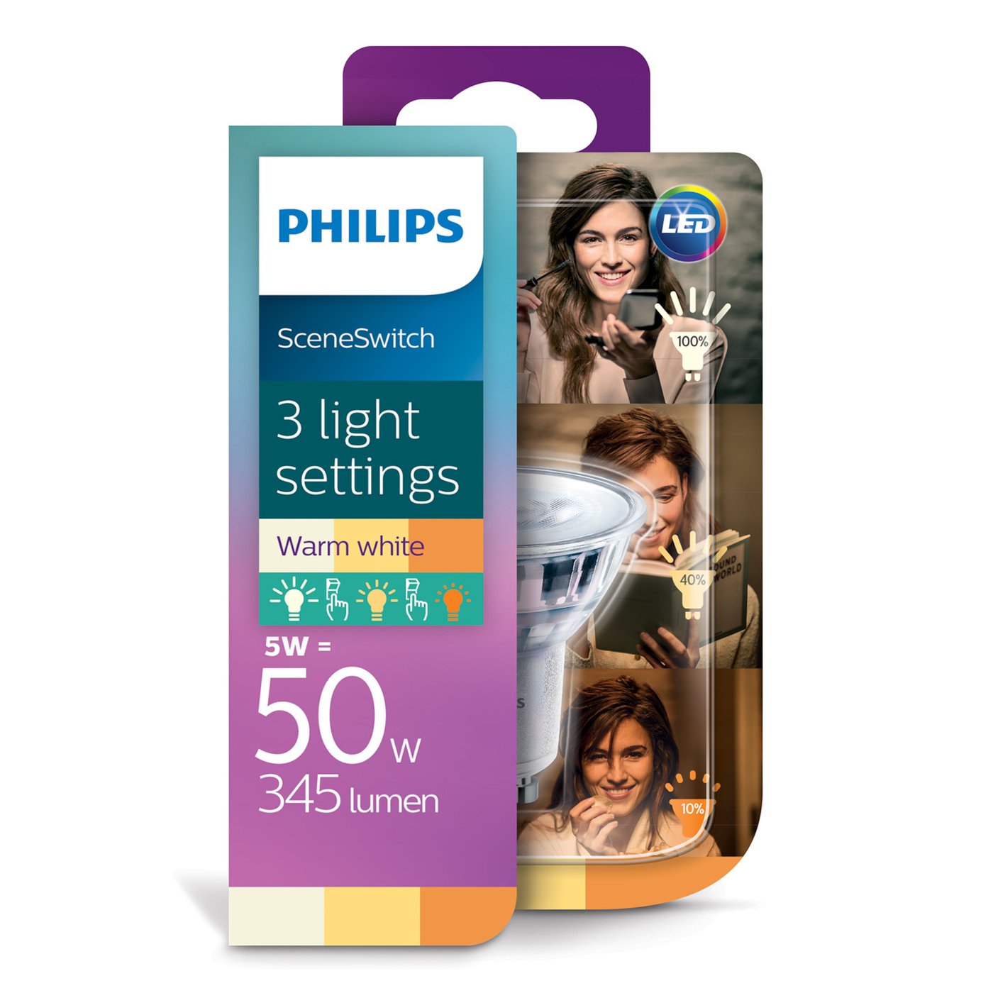 Philips Sceneswitch LED-lampa GU10 350 lm