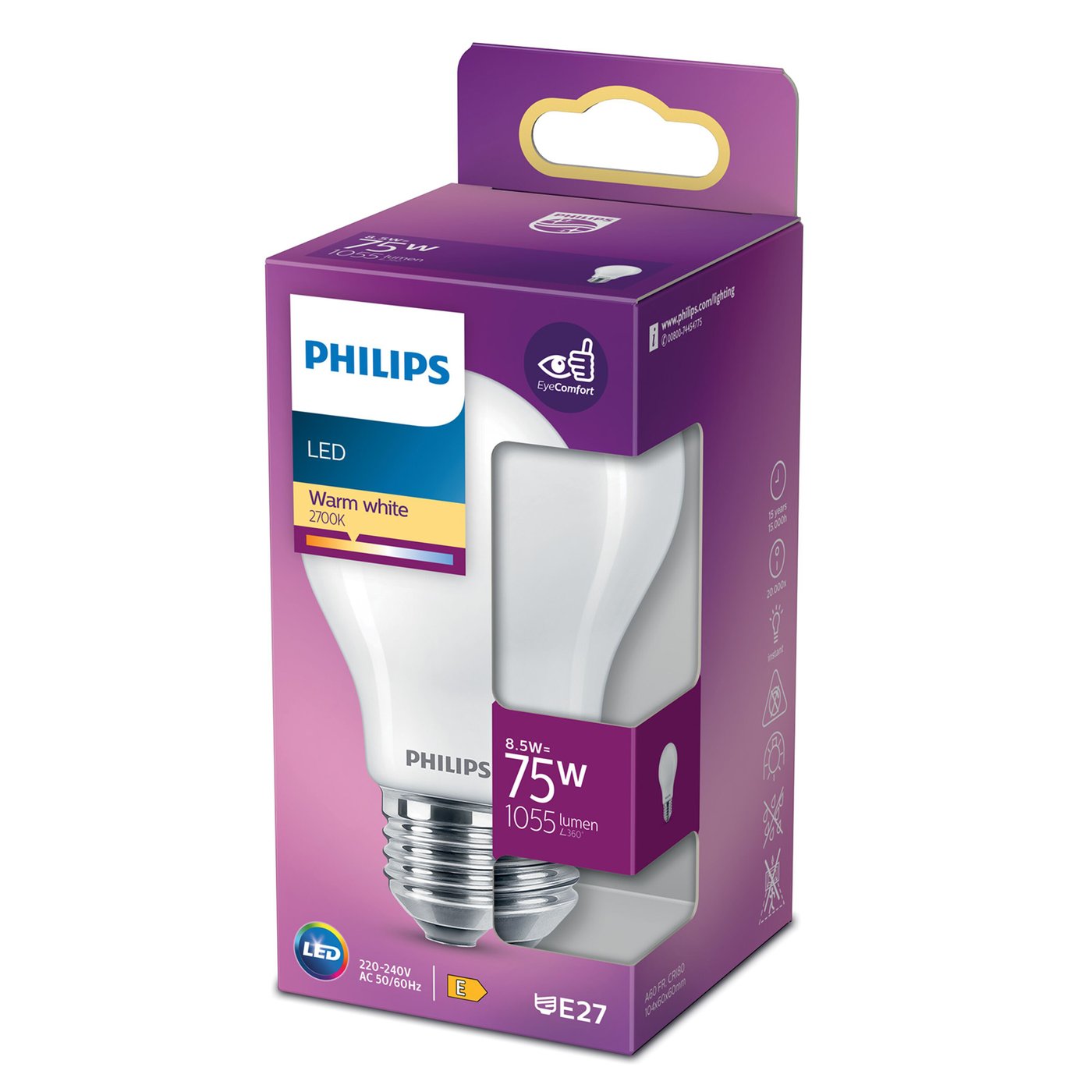 Philips Globlampa LED E27 1055 lm