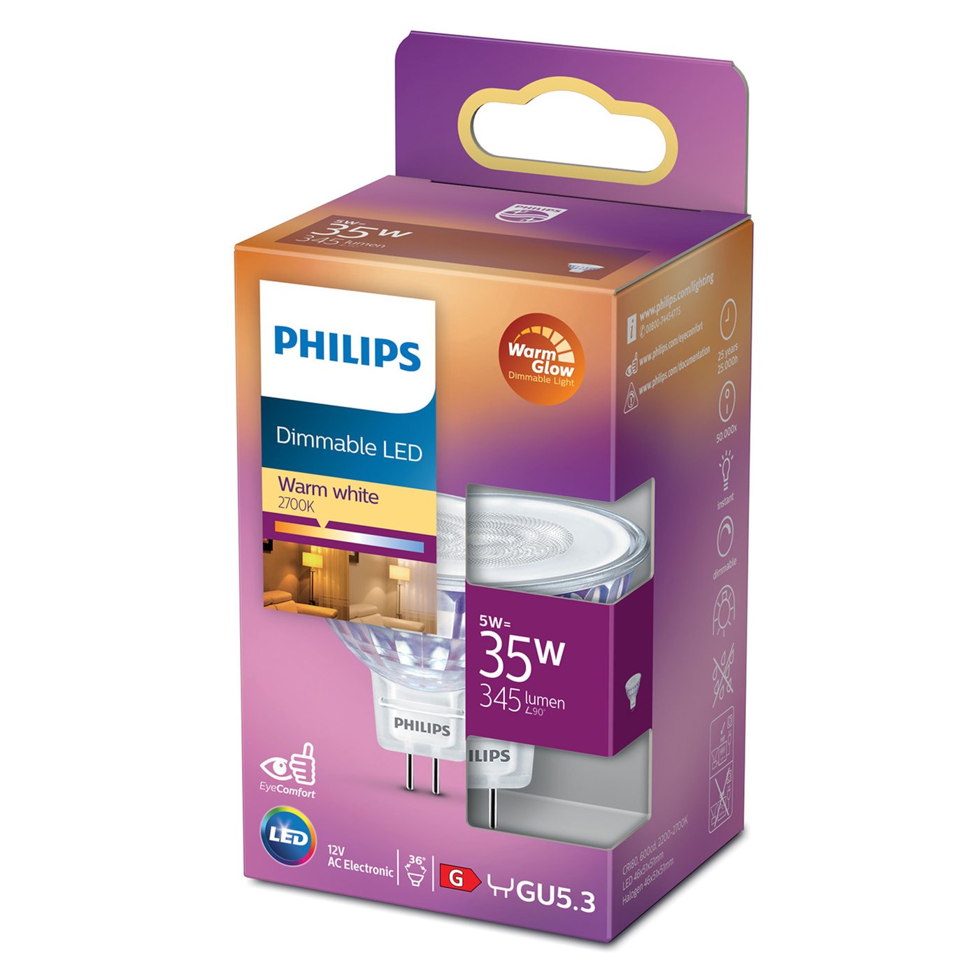 Philips LED-pære GU5,3 345 lm