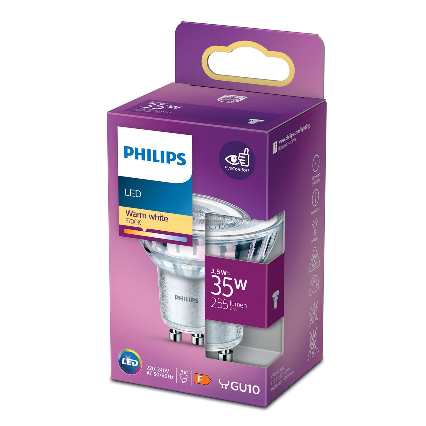 Philips LED-lampa GU10 255 lm