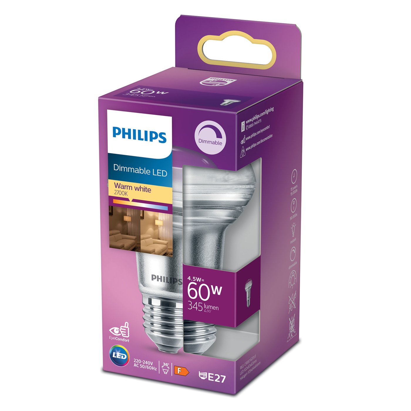 Philips LED-lampa Reflektor E27 345 lm