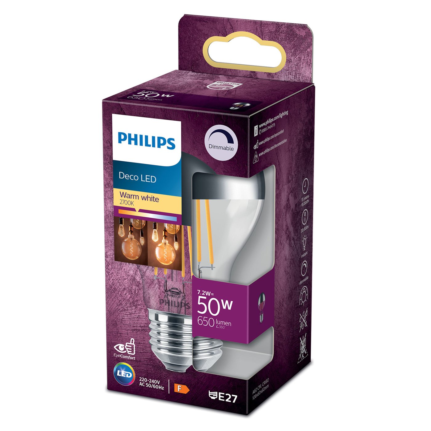 Philips LED-lampa Reflektor E27 650 lm