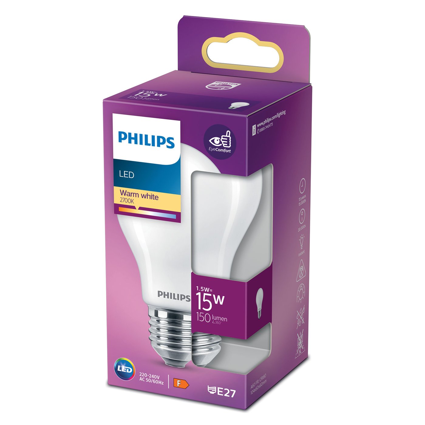 Philips Globlampa LED E27 150 lm