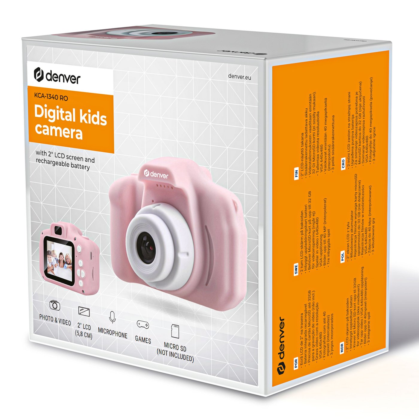 Denver Digitalkamera med selfielinse for barn Rosa