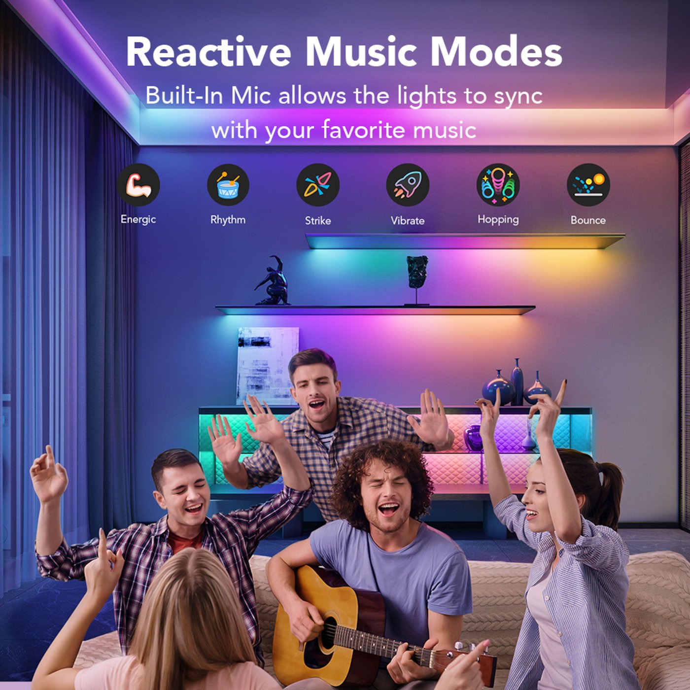 Govee RGBIC LED-list med wifi og Bluetooth 5 m