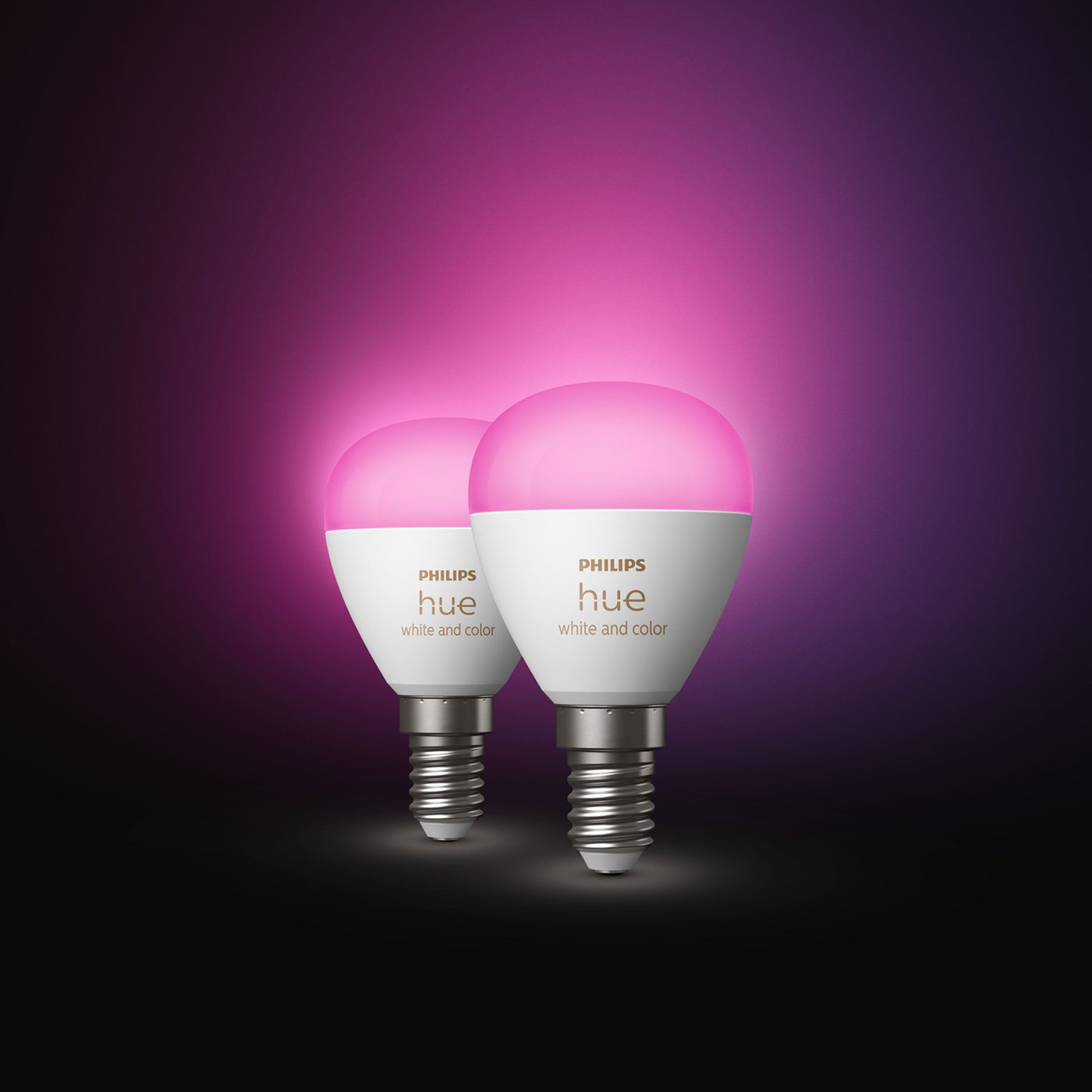 Philips Hue Luster Kuleformet LED-pære White and Color Ambiance E14 470 lm 2-pk.