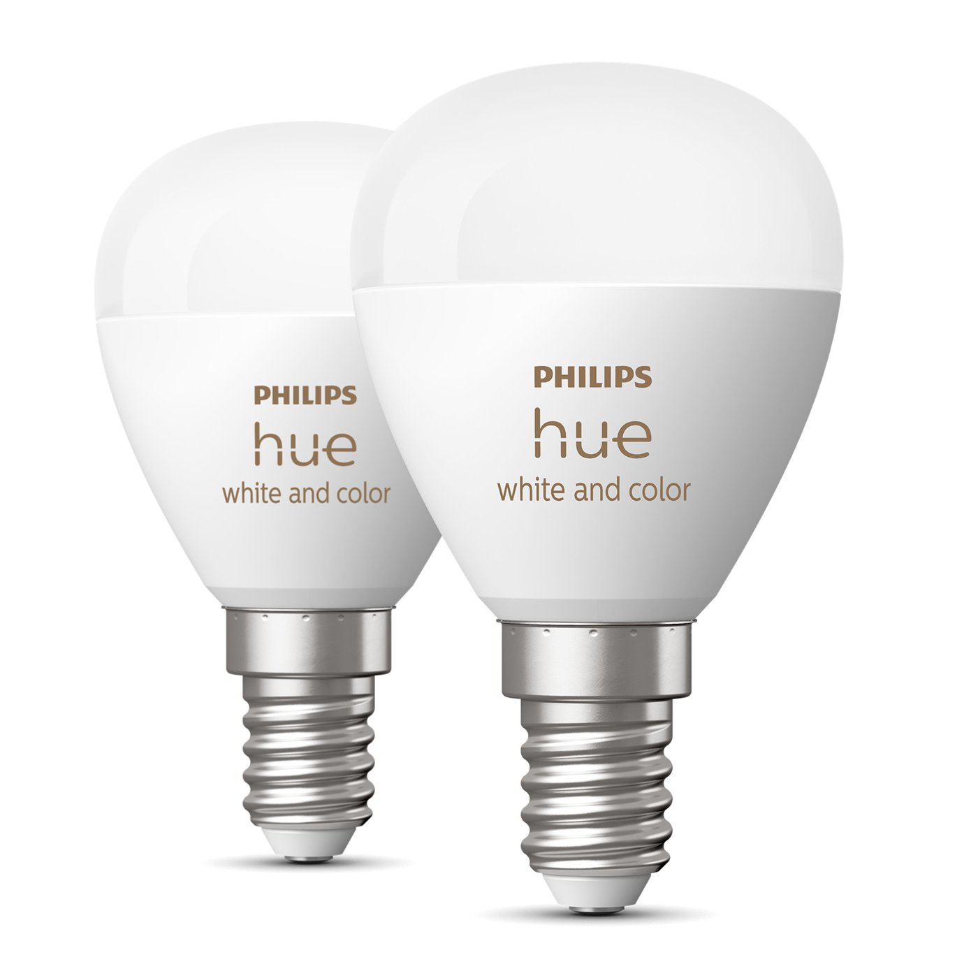 Philips Hue Luster Kuleformet LED-pære White and Color Ambiance E14 470 lm 2-pk.