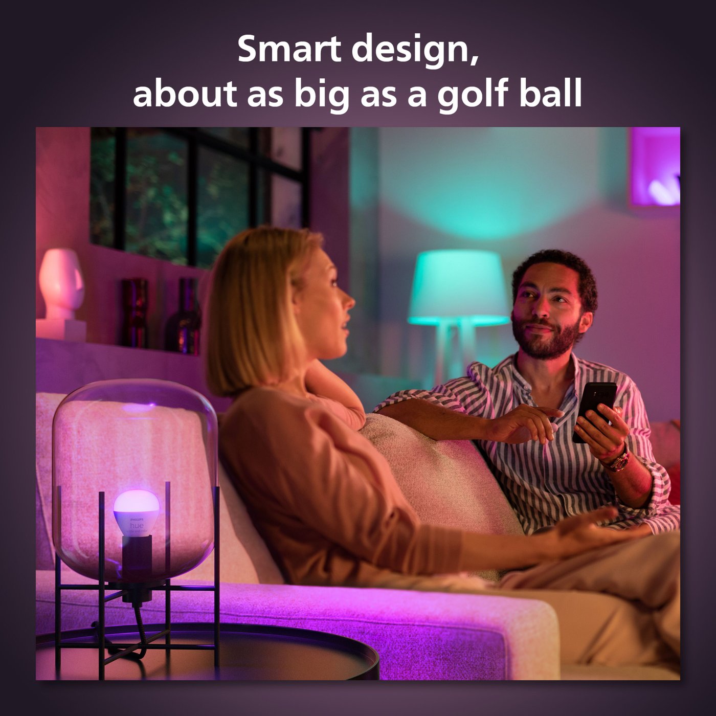 Philips Hue Luster Kuleformet LED-pære White and Color Ambiance E14 470 lm 2-pk.