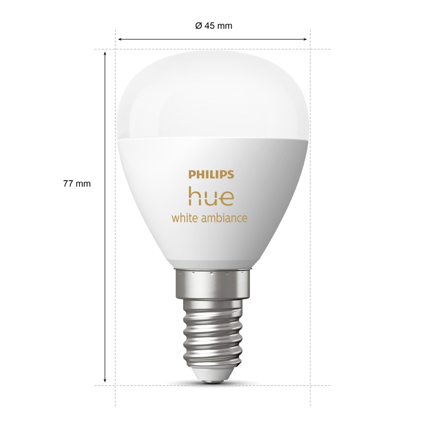 Philips Hue Luster Kuleformet LED-pære White Ambiance E14 470 lm