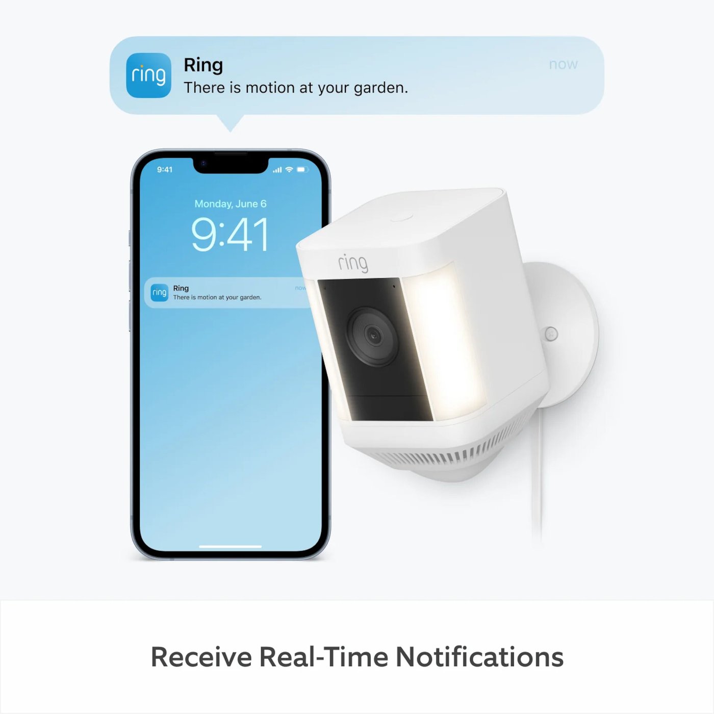 Ring Spotlight Cam Plus Plug-In Övervakningskamera Vit
