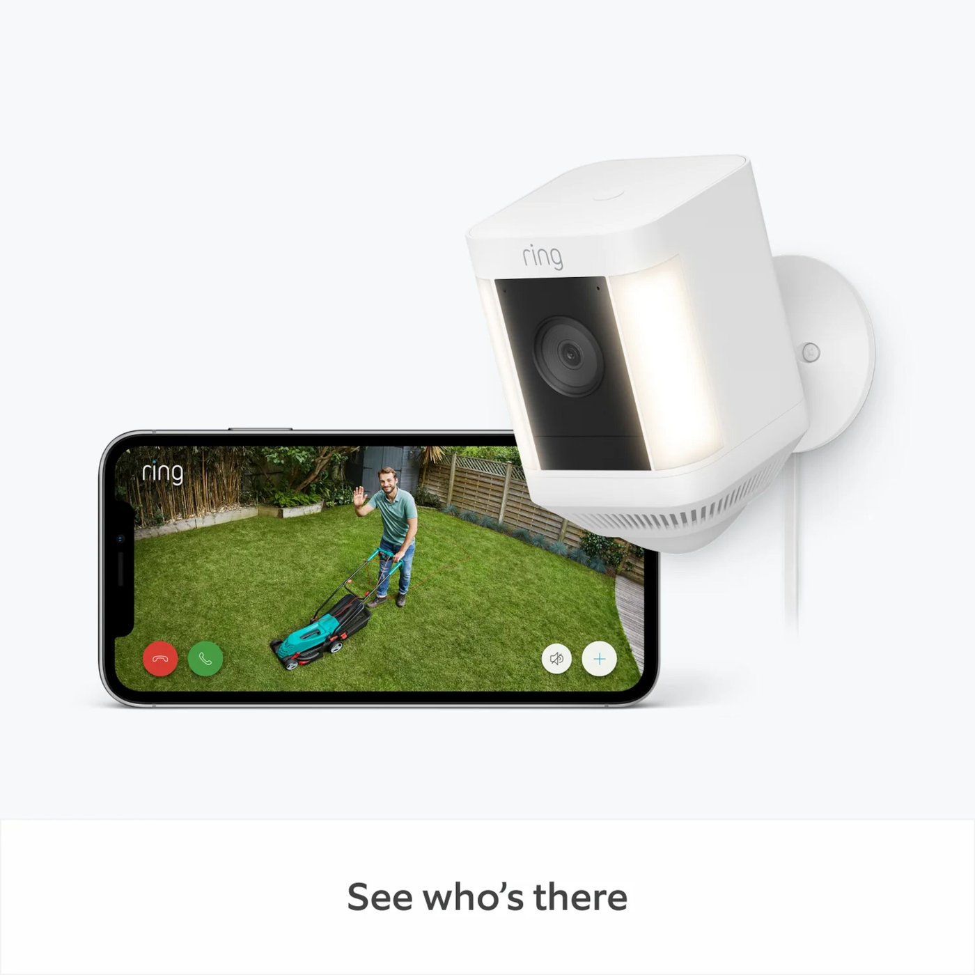 Ring Spotlight Cam Plus Plug-In Övervakningskamera Vit
