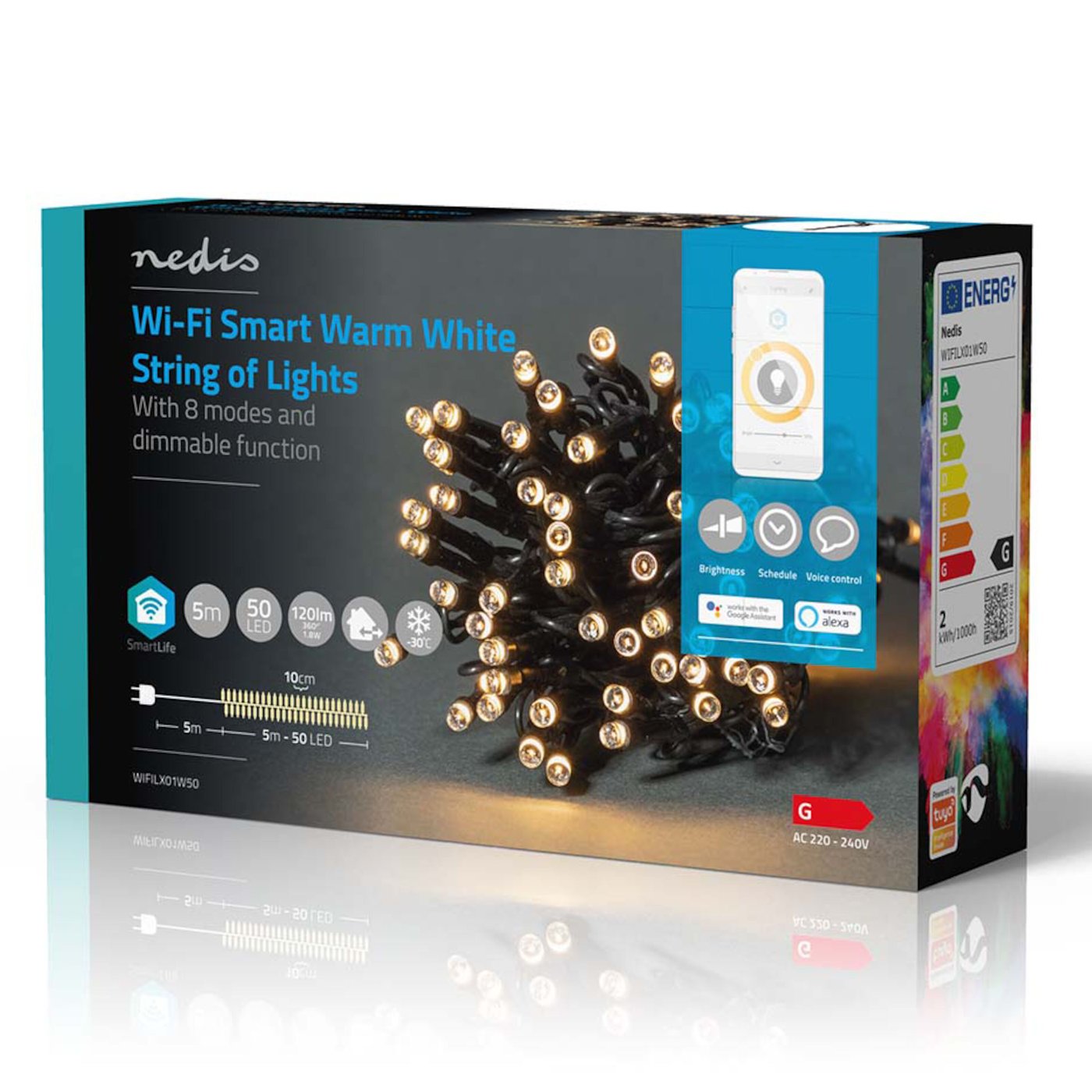 Nedis SmartLife Varmvit Ljusslinga 5 m