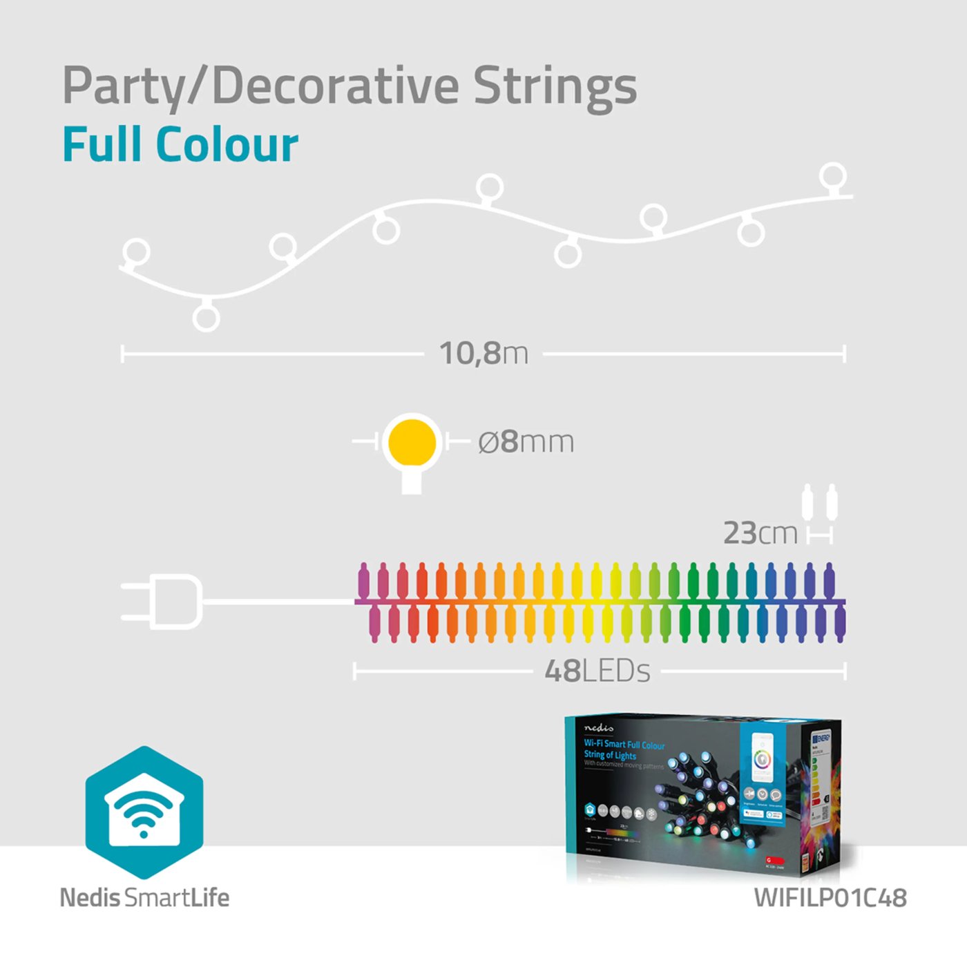 Nedis SmartLife Lyslenke RGB+ 10,8 m