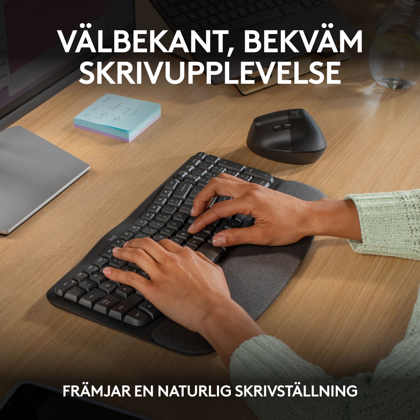 Logitech Wave Keys Trådlöst Ergonomiskt tangentbord