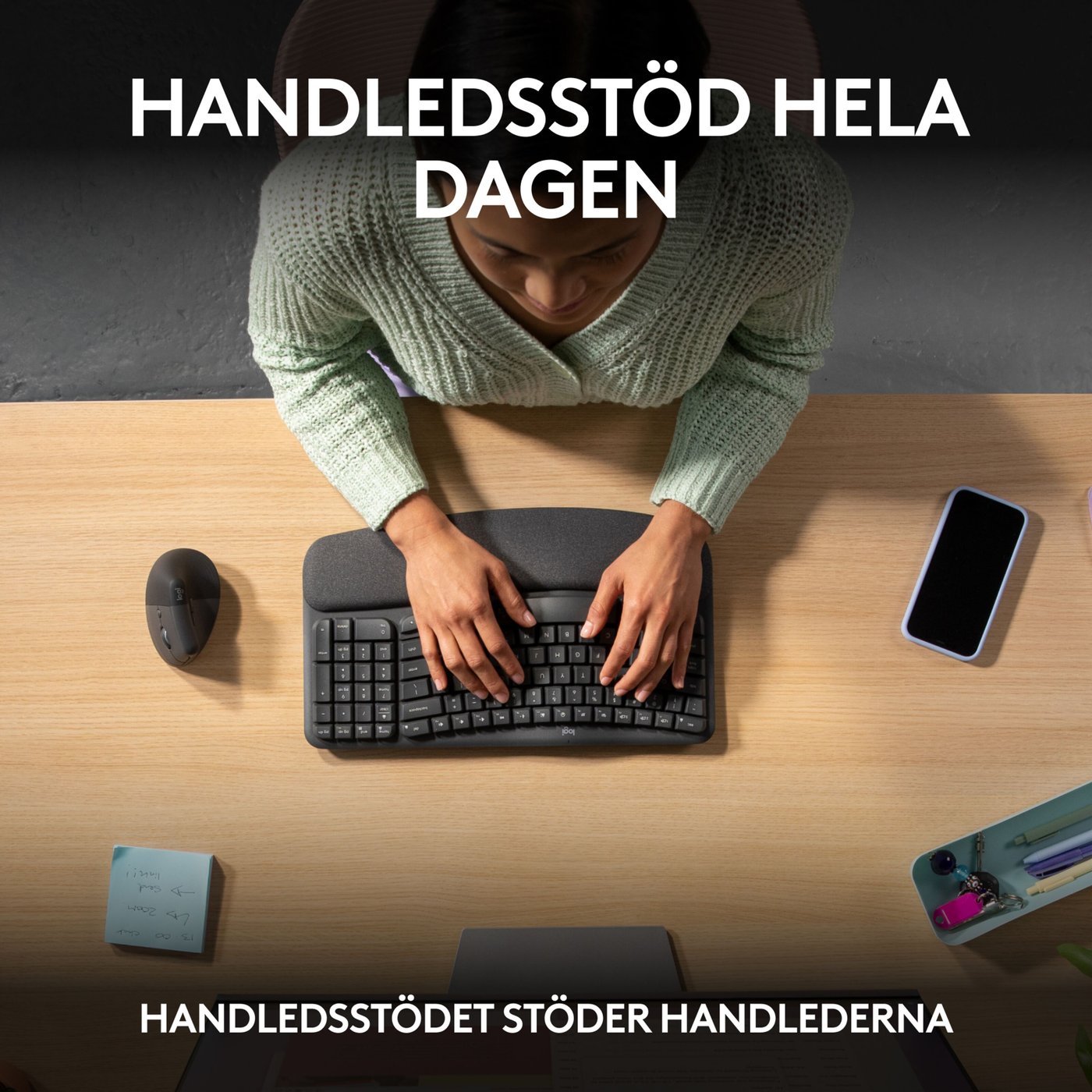 Logitech Wave Keys Trådlöst Ergonomiskt tangentbord