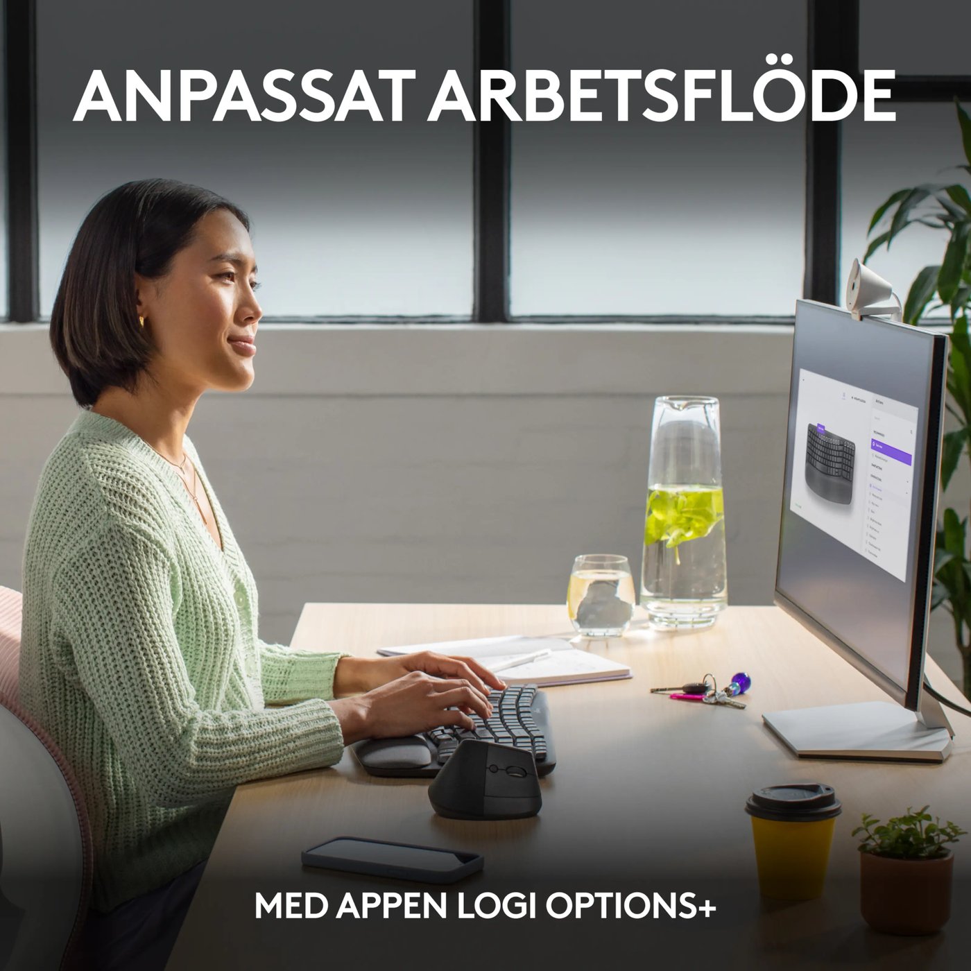 Logitech Wave Keys Trådlöst Ergonomiskt tangentbord