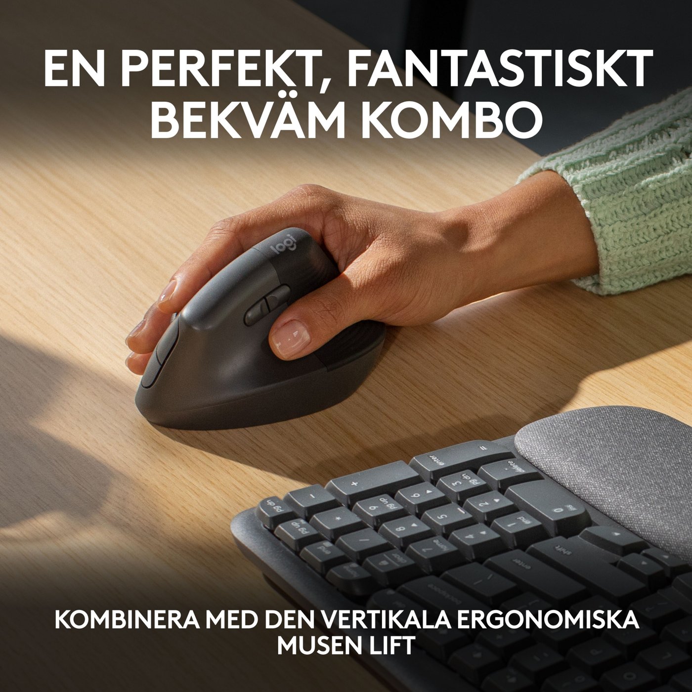 Logitech Wave Keys Trådlöst Ergonomiskt tangentbord