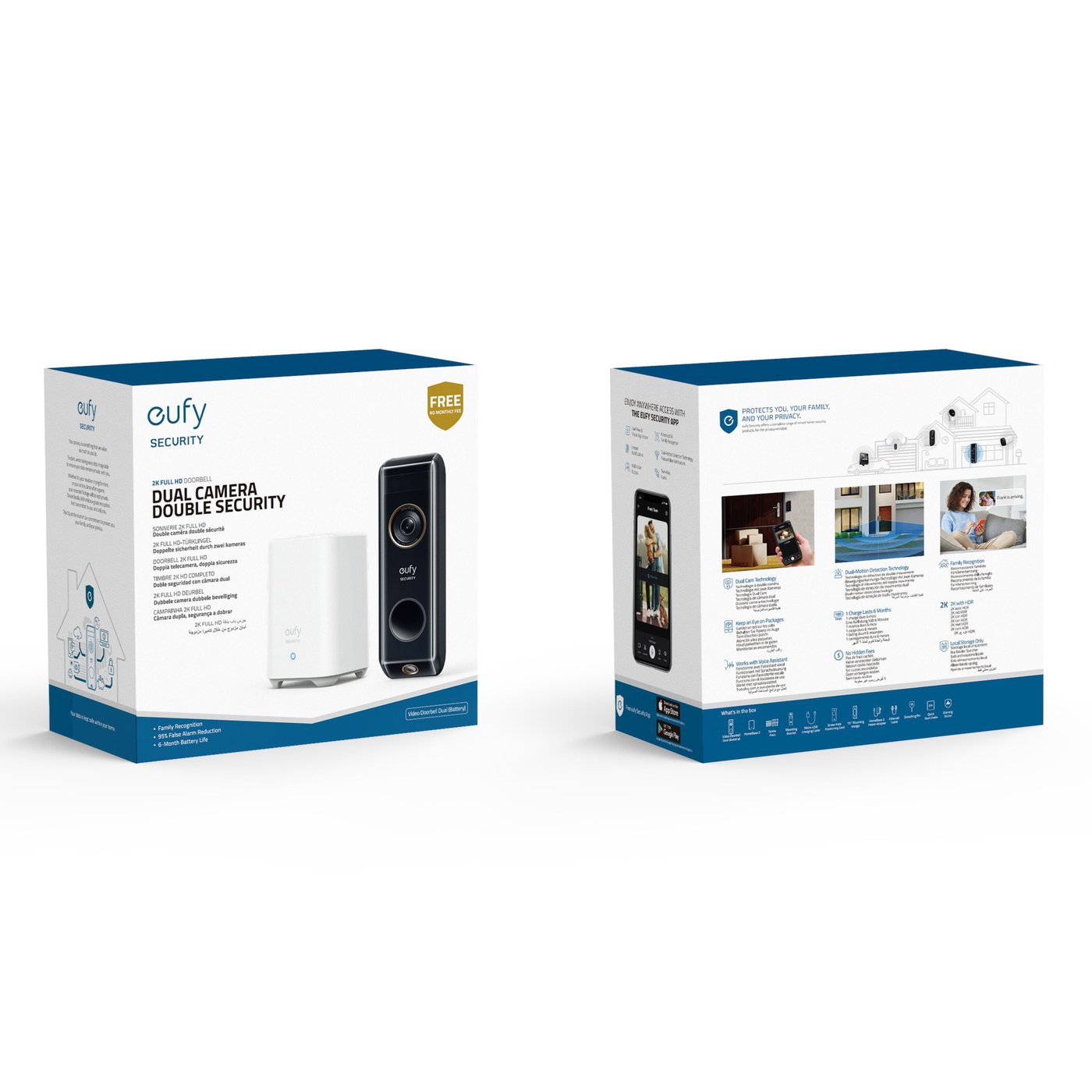 Eufy Dual Video Doorbell 2K Dörrklocka med basstation