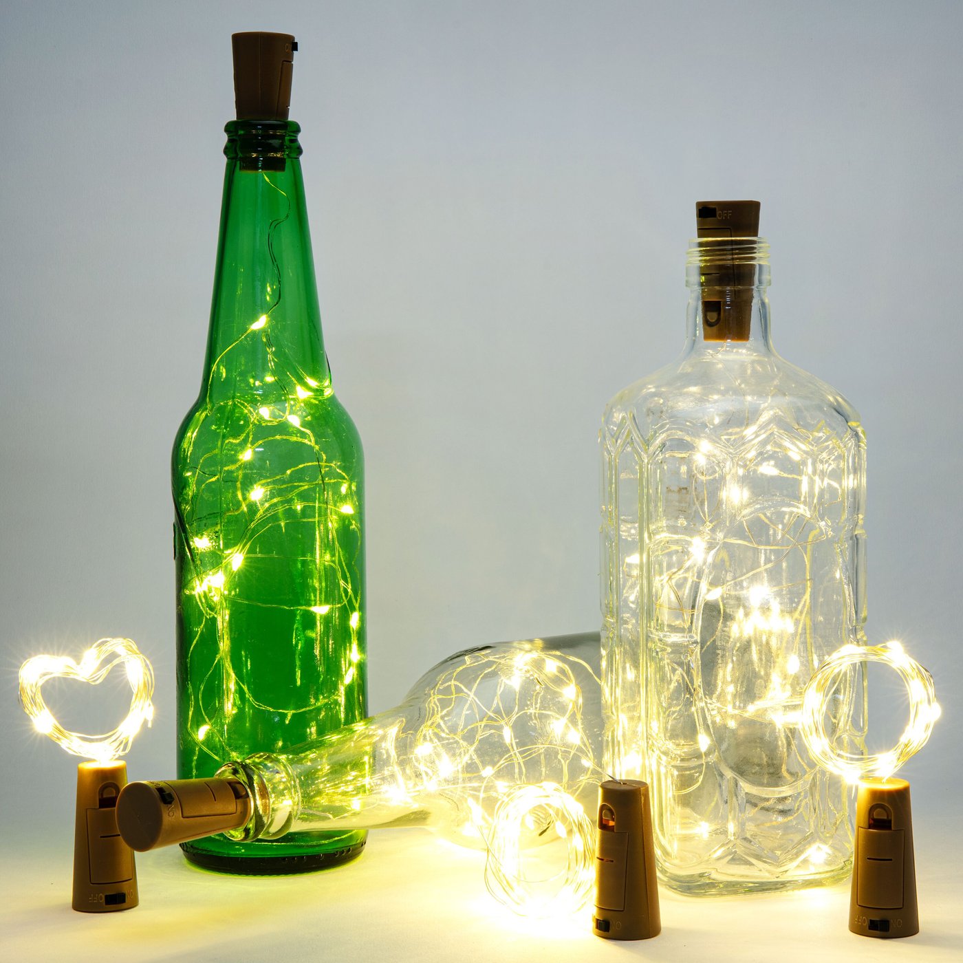 Rubicson Ljusslinga för flaska, 2 m (klar)