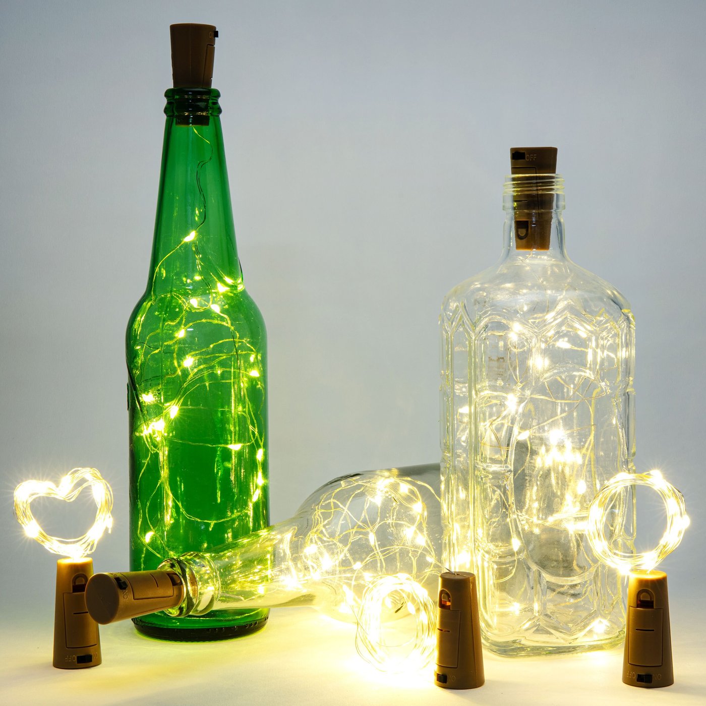 Rubicson Ljusslinga för flaska, 2 m (klar)