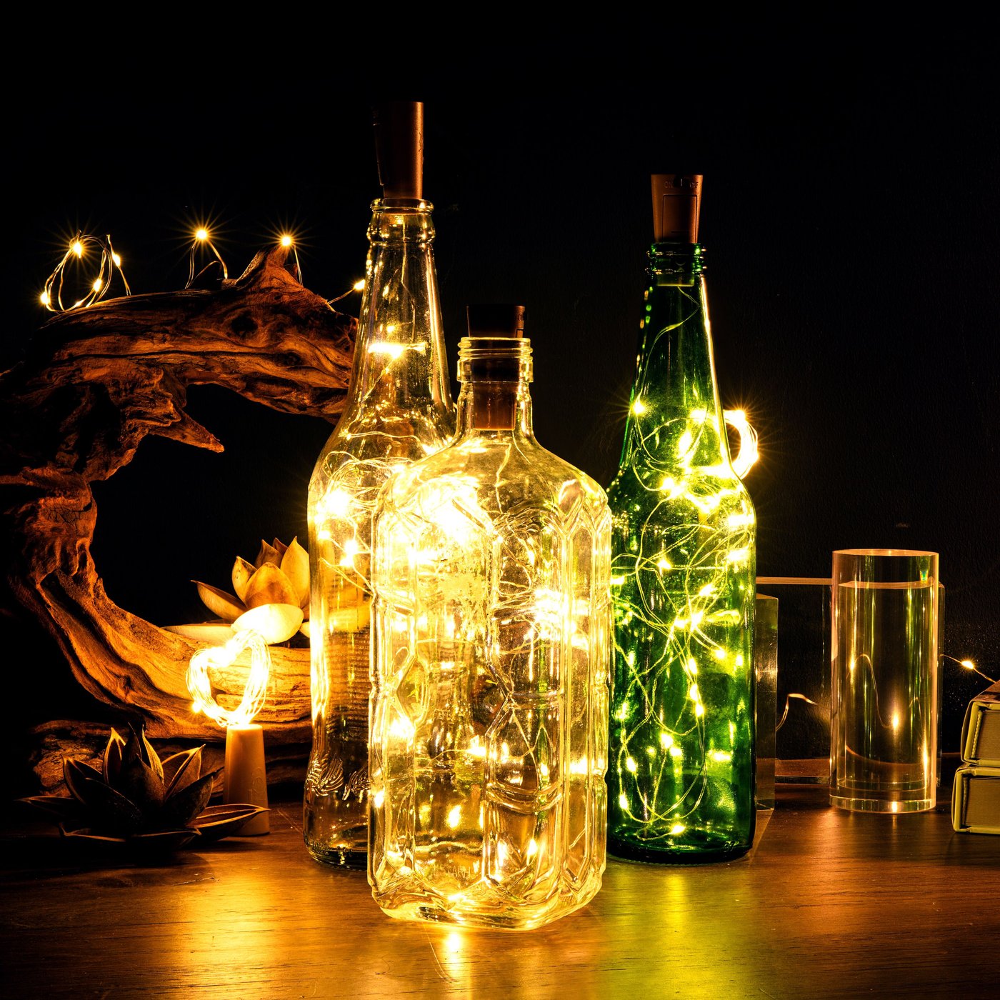 Rubicson Ljusslinga för flaska, 2 m (klar)