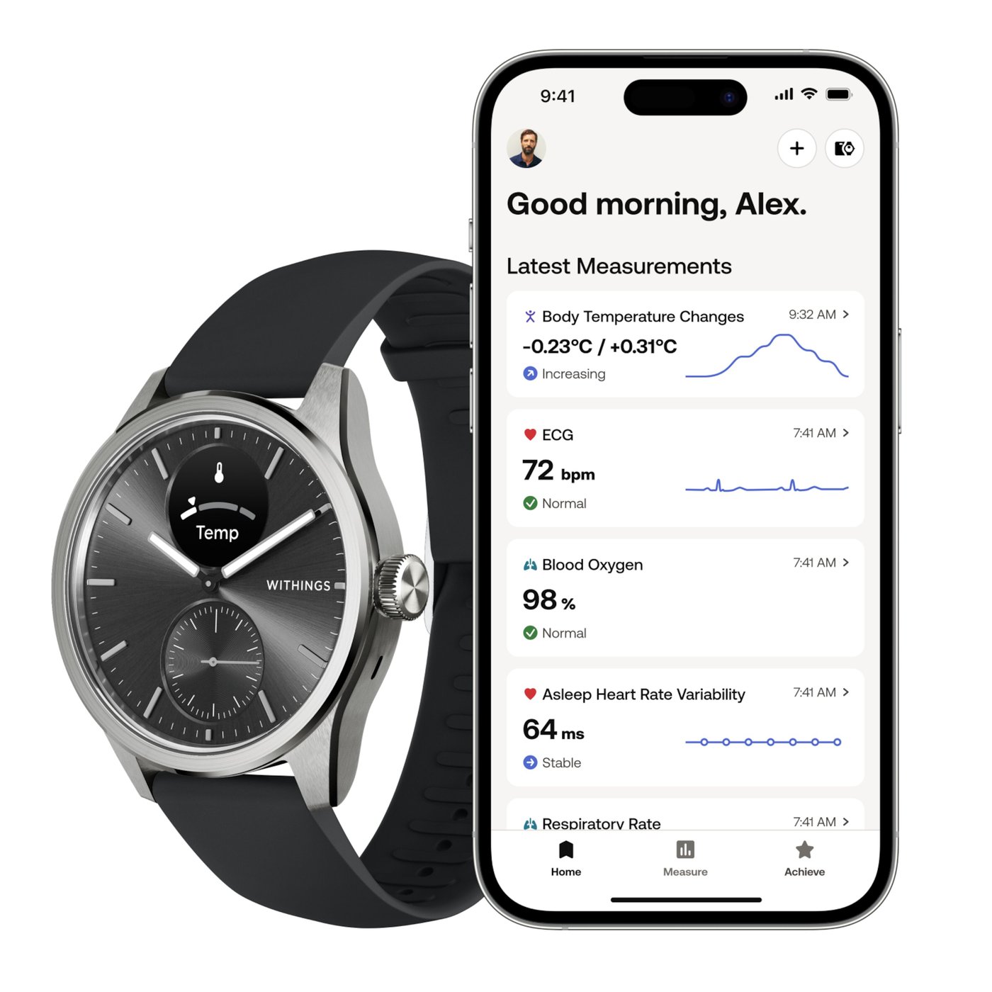 Withings Scanwatch 2 Smartklocka med klassisk urtavla 42 mm