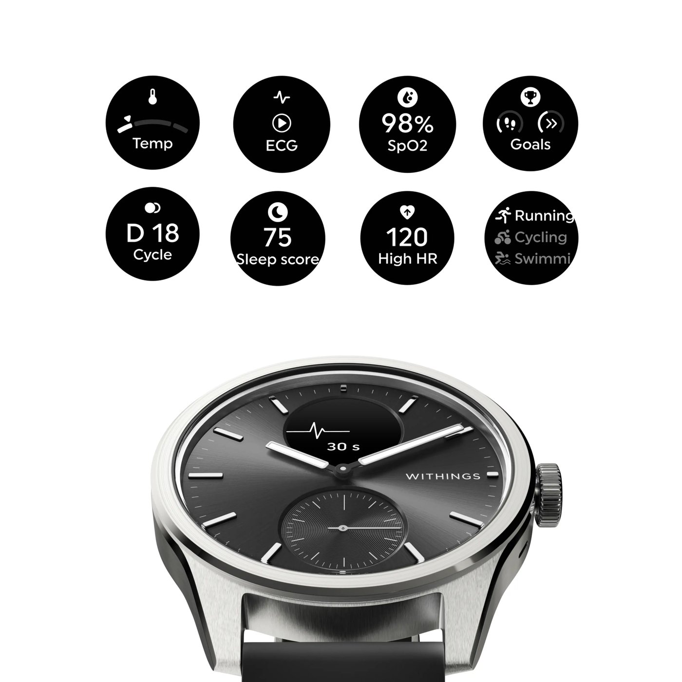 Withings Scanwatch 2 Smartklokke med klassisk urskive 42 mm