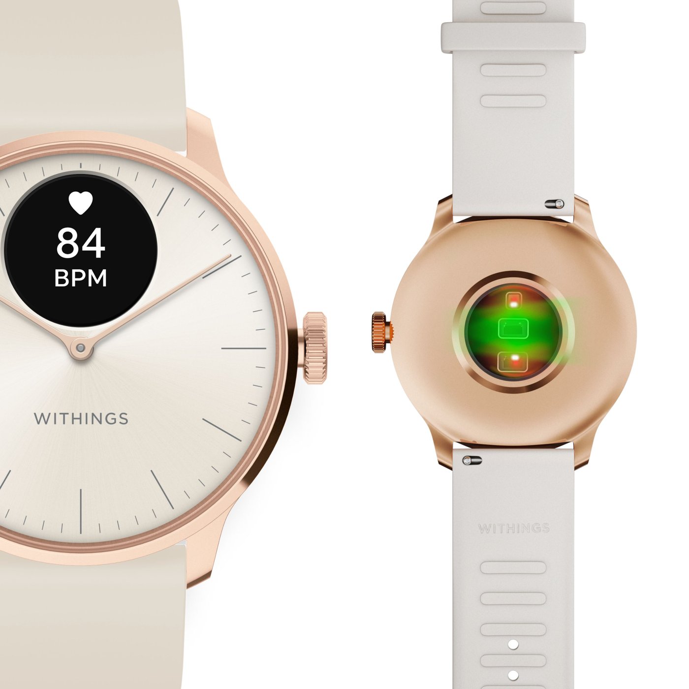 Withings Scanwatch Light Smartklokke med klassisk urskive 37 mm Rose Gold