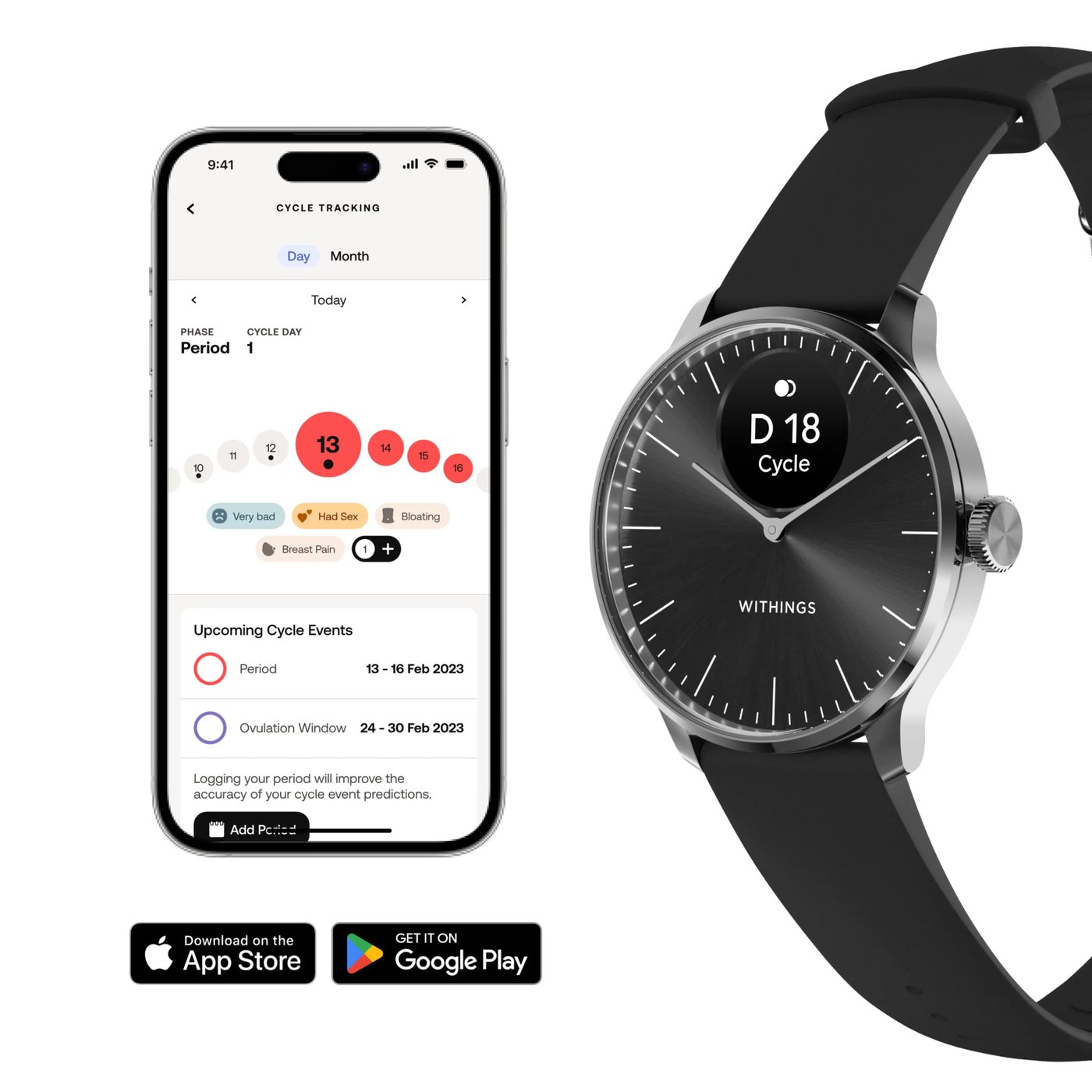 Withings Scanwatch Light Smartklokke med klassisk urskive 37 mm Svart