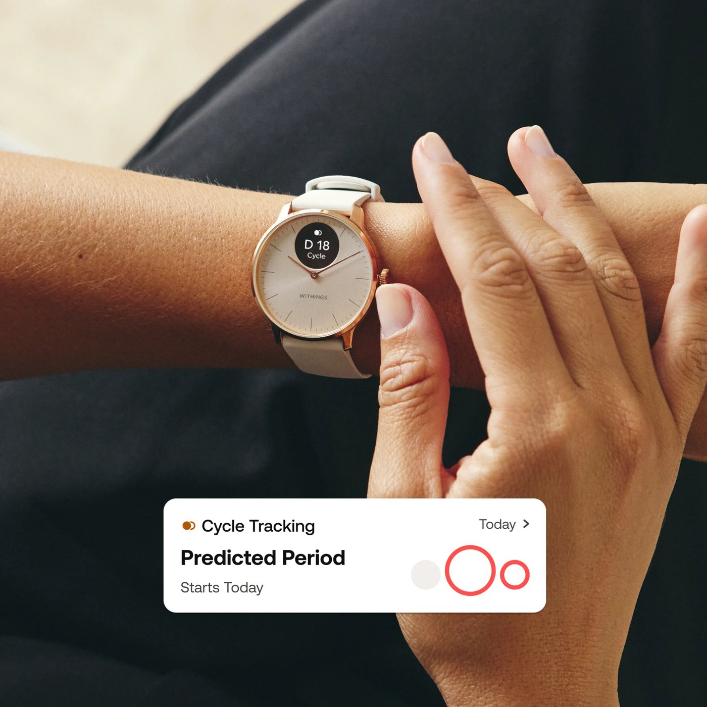 Withings Scanwatch Light Smartklokke med klassisk urskive 37 mm Svart