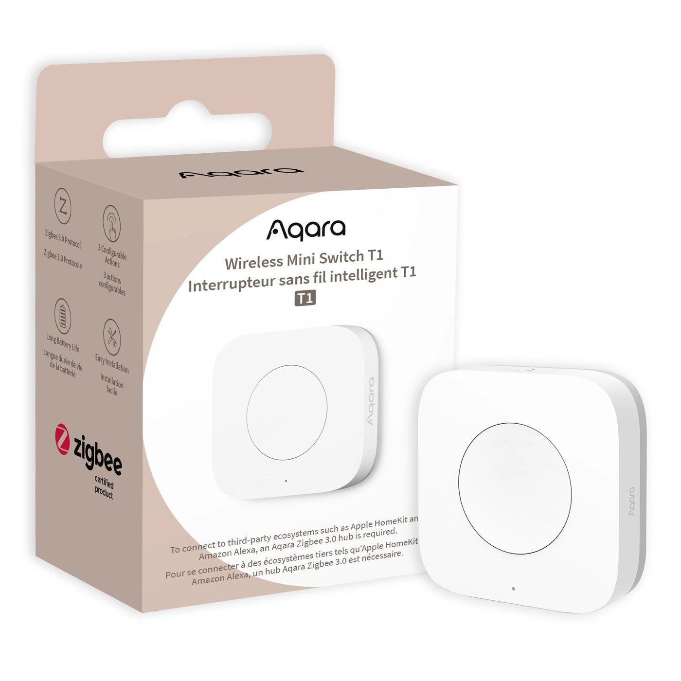 Aqara T1 Mini Wireless Switch Trådløs fjernstrømbryter