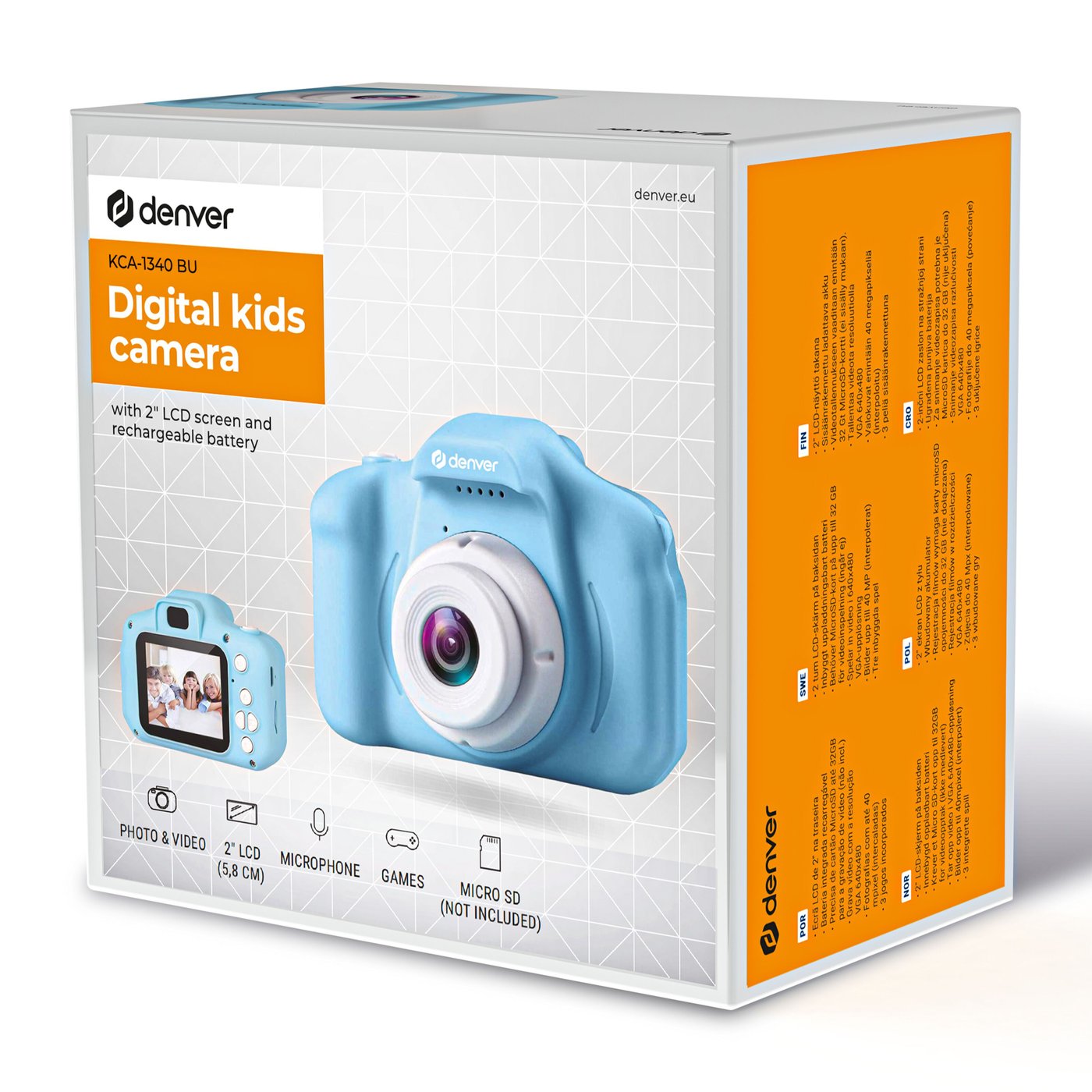 Denver Digitalkamera med selfielinse for barn Blå