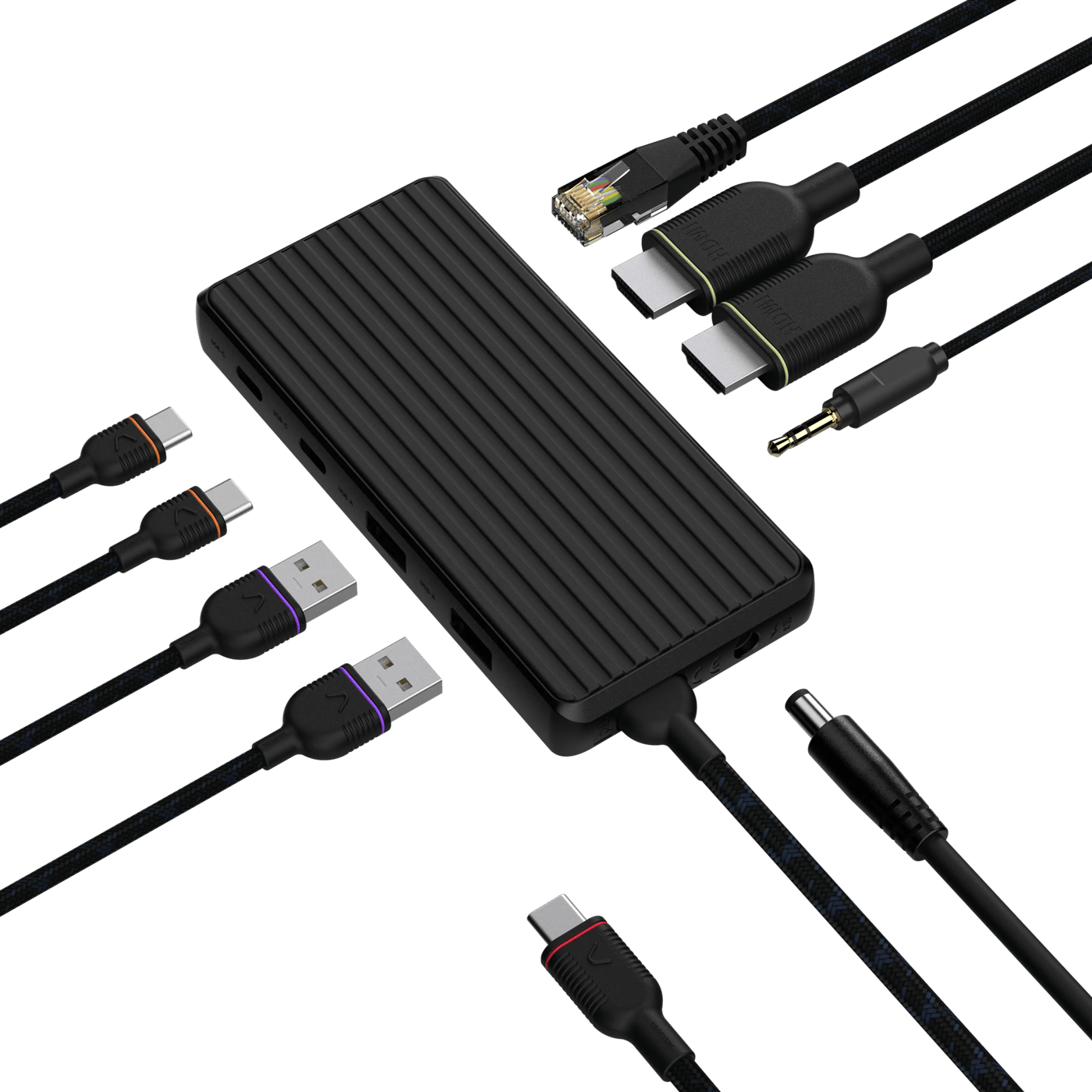 Unisynk USB-C-dockningsstation 9 portar 4K för dubbla skärmar
