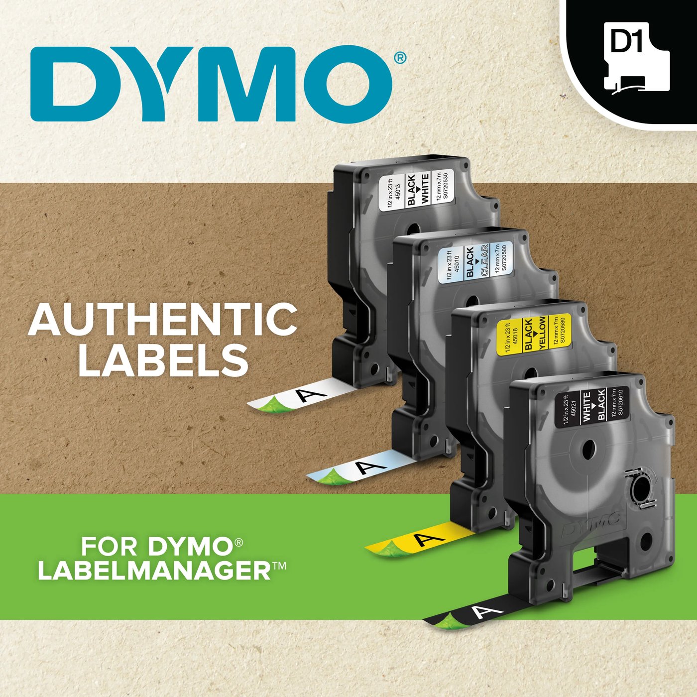 Dymo Durable D1-märktejp 12 mm