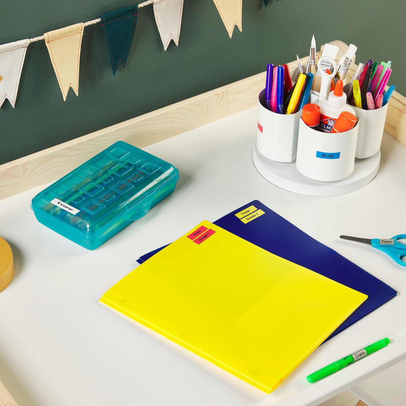 Dymo Letratag merketape av plast 12 mm Gul