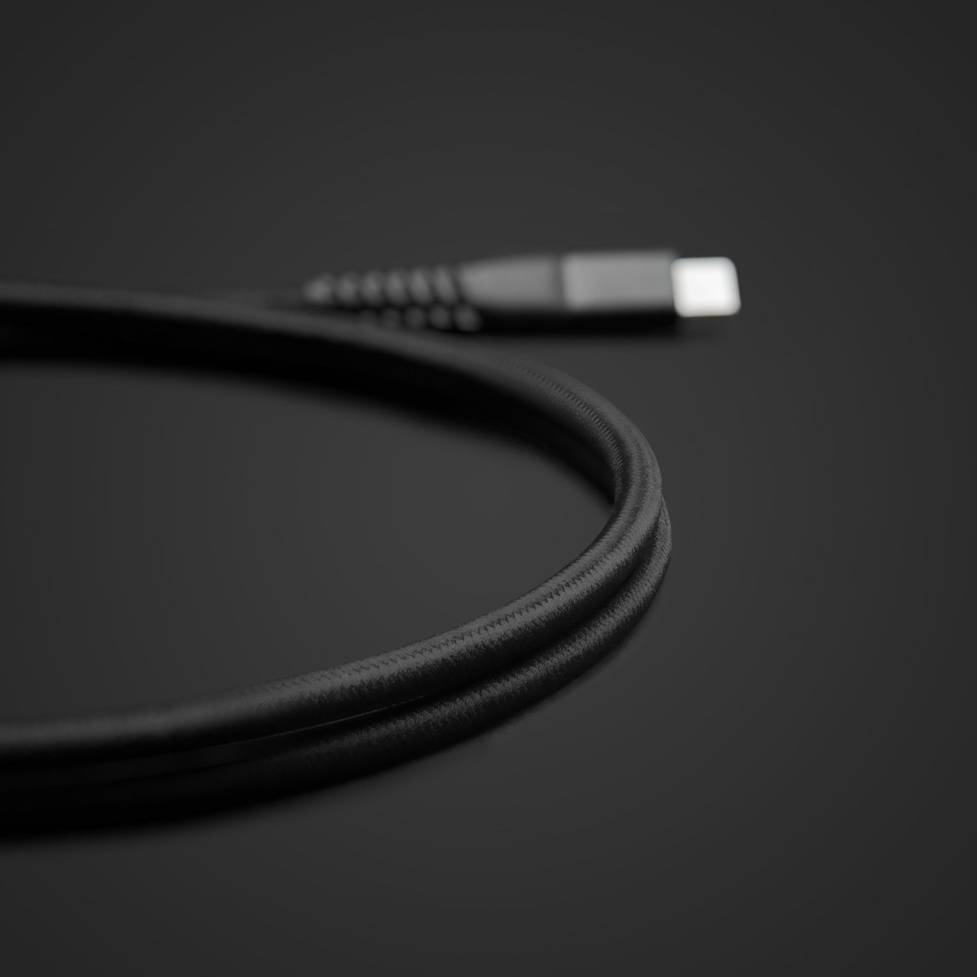 Linocell Premium Kevlar USB-C 3.2-kabel - Svart 1 m