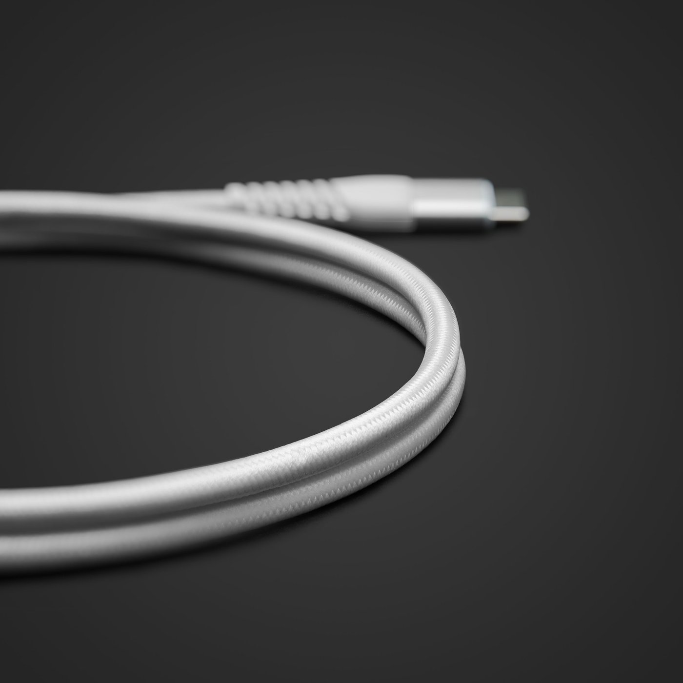 Linocell Premium Kevlar USB-C 3.2-kabel Vit 1 m