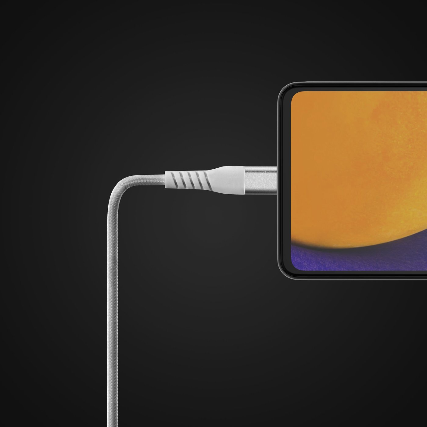 Linocell Premium Kevlar USB-C 3.2-kabel Vit 3 m