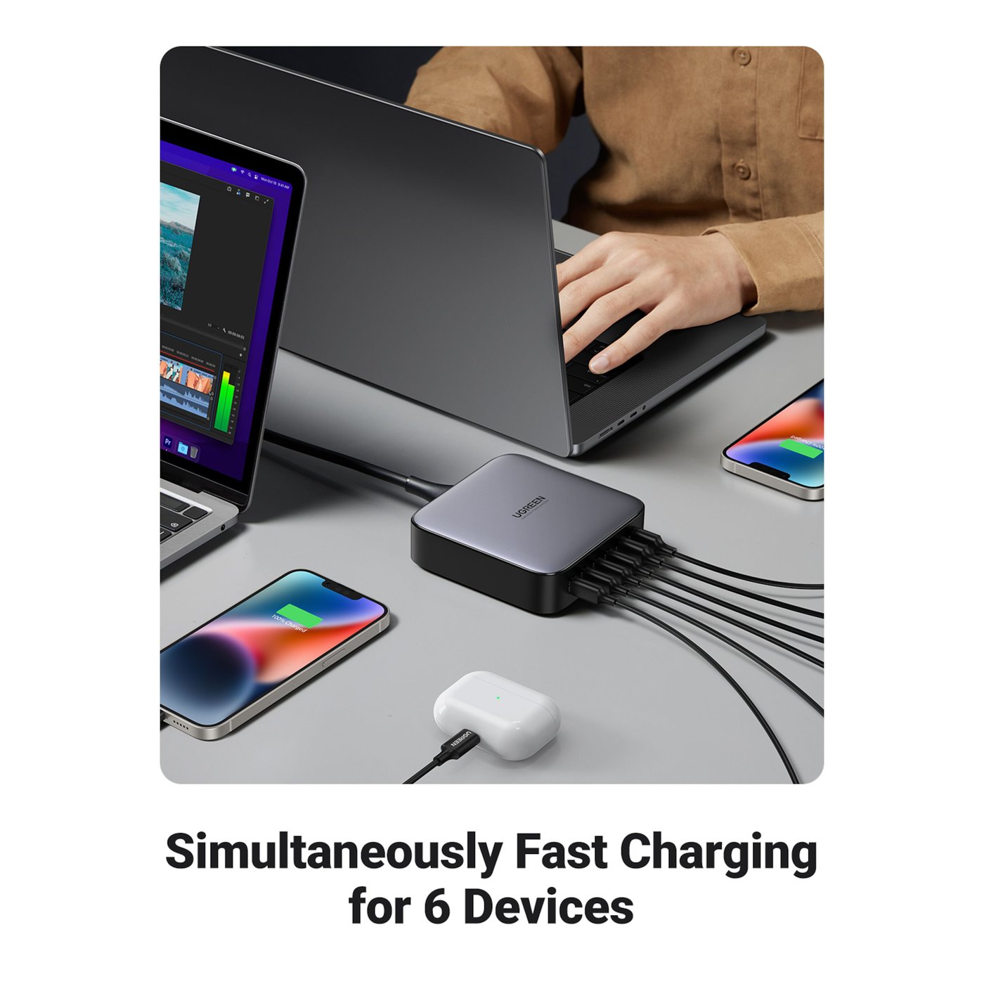 Ugreen Kraftfull Multiladdare 6 portar 200 W
