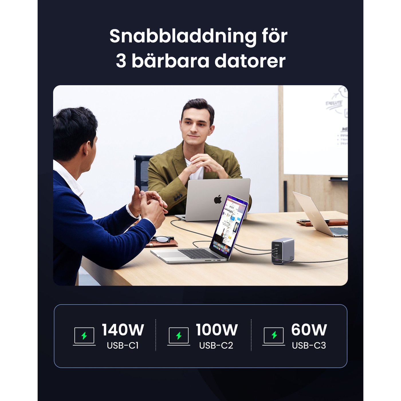 Ugreen Kraftfull Multiladdare 5 portar 300 W