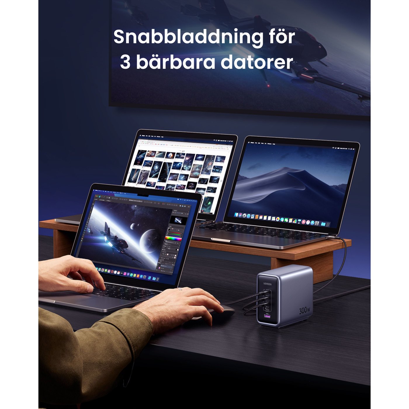 Ugreen Kraftfull Multiladdare 5 portar 300 W